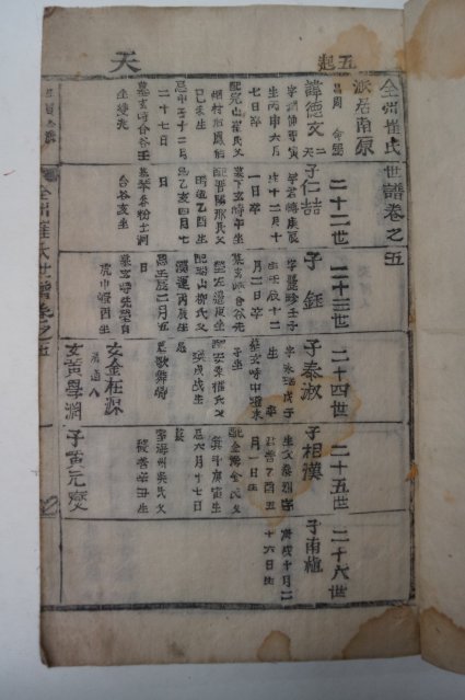 목활자본 전주최씨세보(全州崔氏世譜)권5 1책
