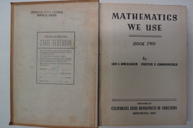 1954년 미국간행 MATHEMATICS WE USE