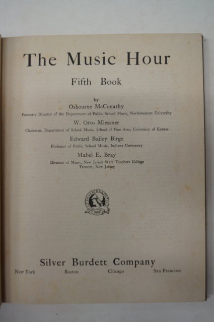 1937년 미국간행 THE MUSIC HOUR