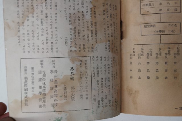 1957년 진주농림고등학교 푸른싹 16호