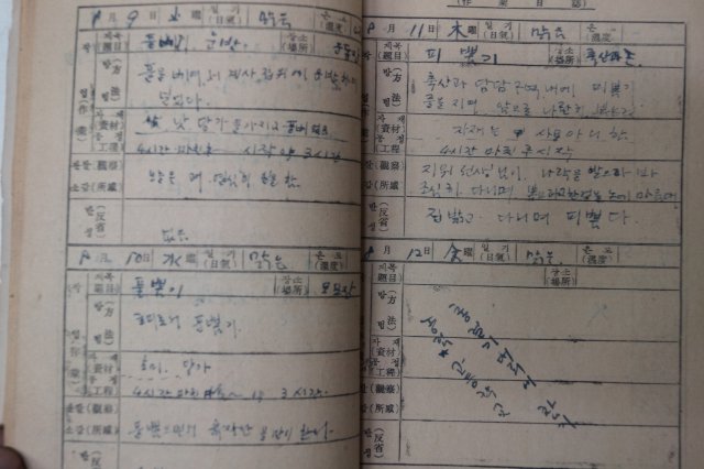 1955년 농업실습일지