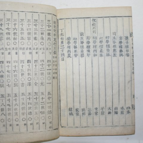 1907년(광무11년) 목활자본 안동권씨세보(安東權氏世譜) 43책