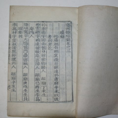 목판본 밀주징신록(密州徵信錄)권3 1책