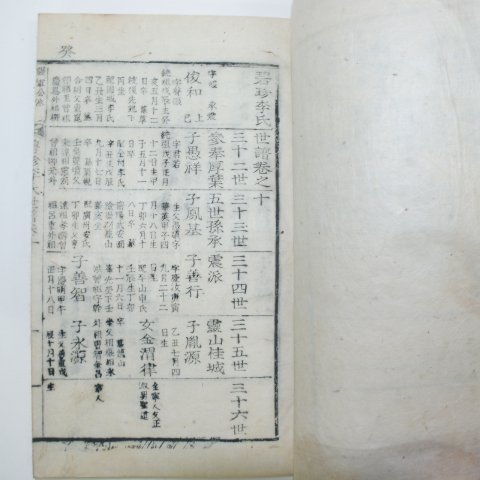 1936년 목활자본 벽진이씨세보(碧珍李氏世譜) 10책완질