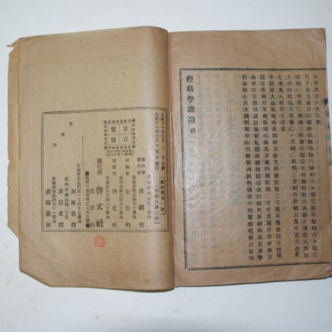 1922년 경성간행 의서 경락학(經絡學) 1책완질