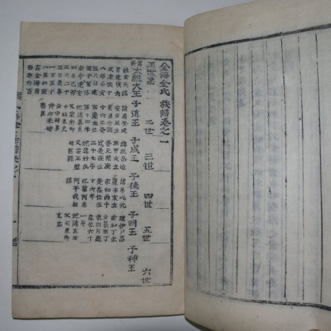 목활자본 을해년보성간행 김해김씨족보(金海金氏族譜) 2책완질