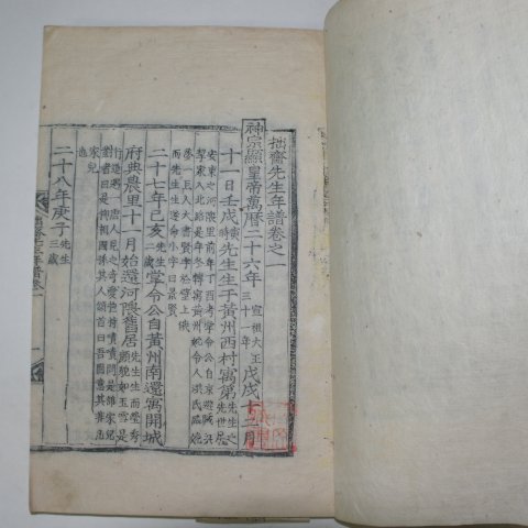 목판본 류원지(柳元之) 졸재선생년보(拙齋先生年譜) 1책완질