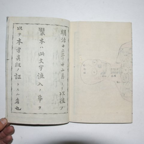 1881년 日本목판본 초학인신궁리(初學人身窮理)상하 2책완질