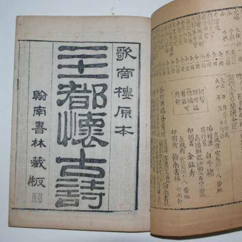 목판본 실학자 유득공의 저서인 이십일도회고서(二十一都懷古詩)1책완질