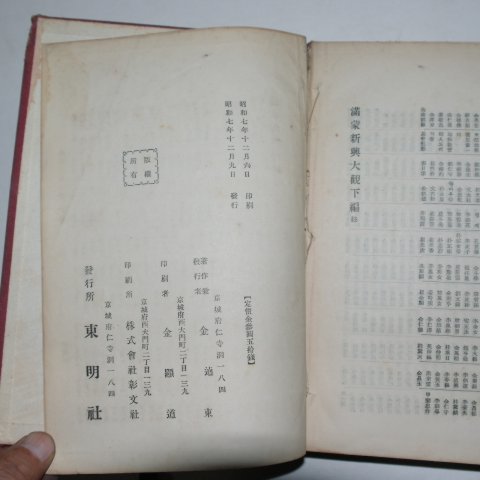 1932년 국한문혼용 김유동(金유東) 만몽신흥대관(滿蒙新興大觀) 1책완질