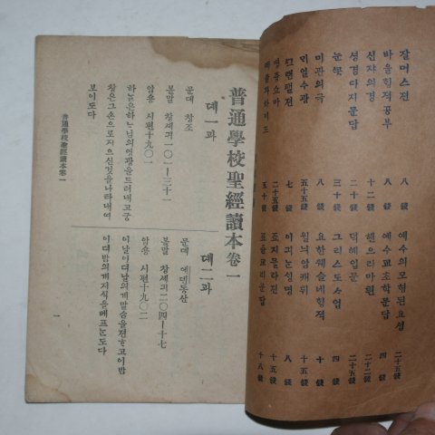 1924년 개성간행 보통학교 성경독본 1권