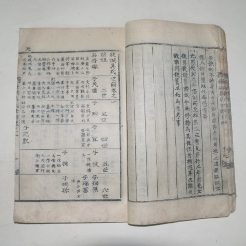 1850년 목활자본 능성구씨세보(綾城具氏世譜)권1,2,4終 3책