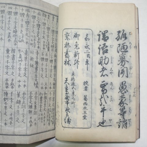 1849년(嘉永2年)일본목판본 천자문(千字文)1책완질