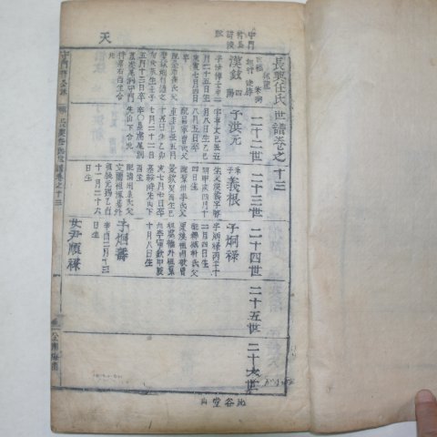 목활자본 장흥임씨세보(長興任氏世譜) 11책