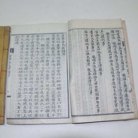 석판본 김녕김씨세보(金寧金氏世譜)상하 2책완질
