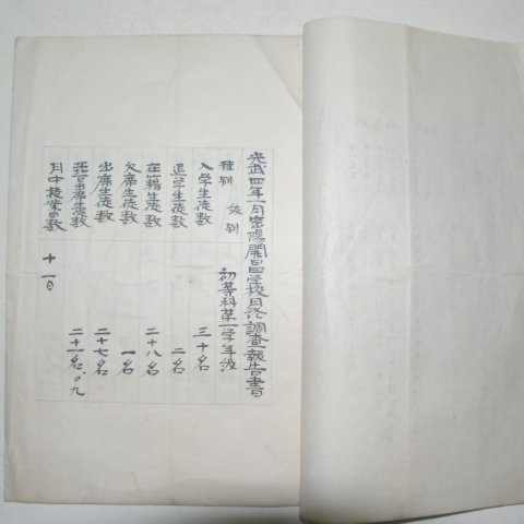 1900년(광무4년) 밀양개창학교학사보고(密陽開昌學校學事報告)1책