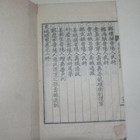 1936년 사천 동성승람(東城勝覽)권1,2 1책