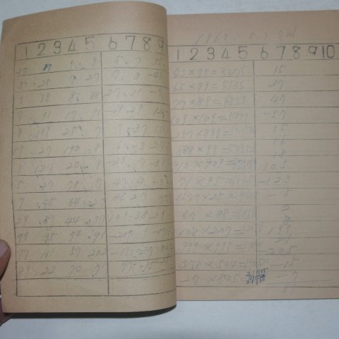 국민학교 물방아 산수 공책