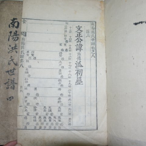 1838년 필서체철활자본 남양홍씨세보(南陽洪氏世譜)15책