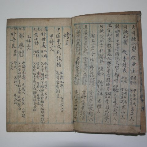 필사본 1514년 中宗甲戌別試傍目이 수록된 방목(傍目)1책