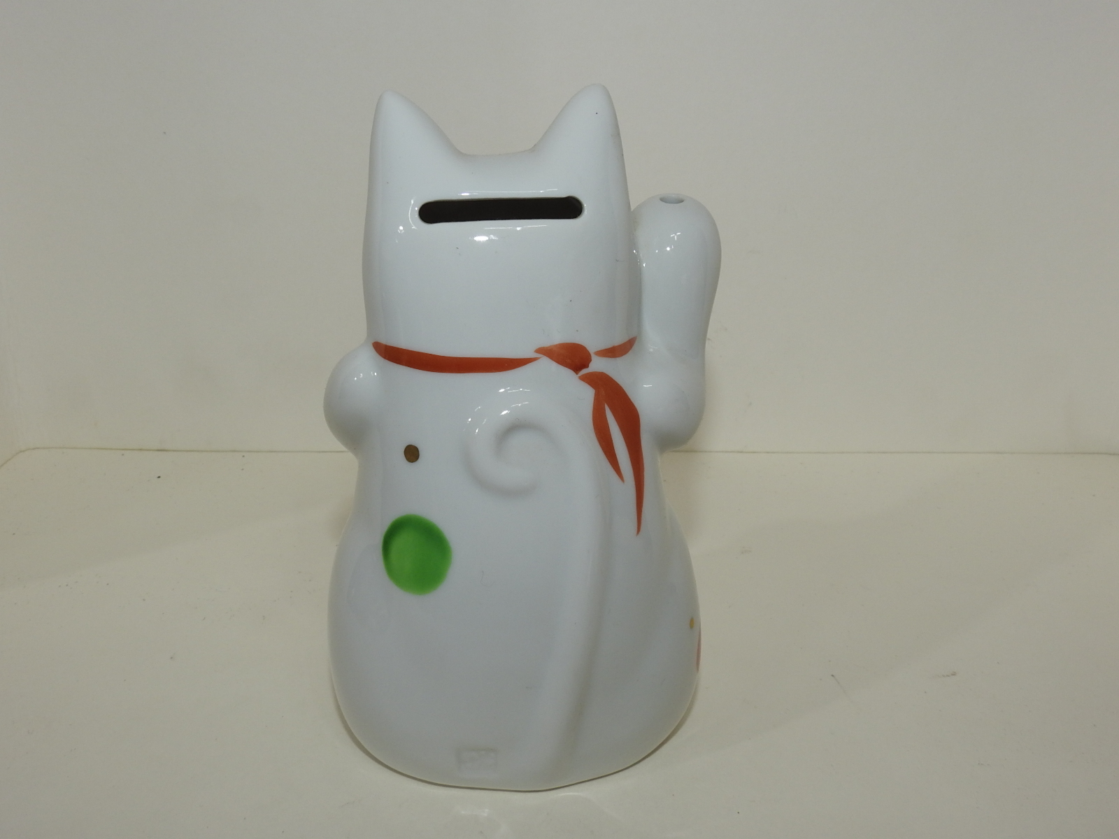 백자 진사 고양이 저금통 조각상