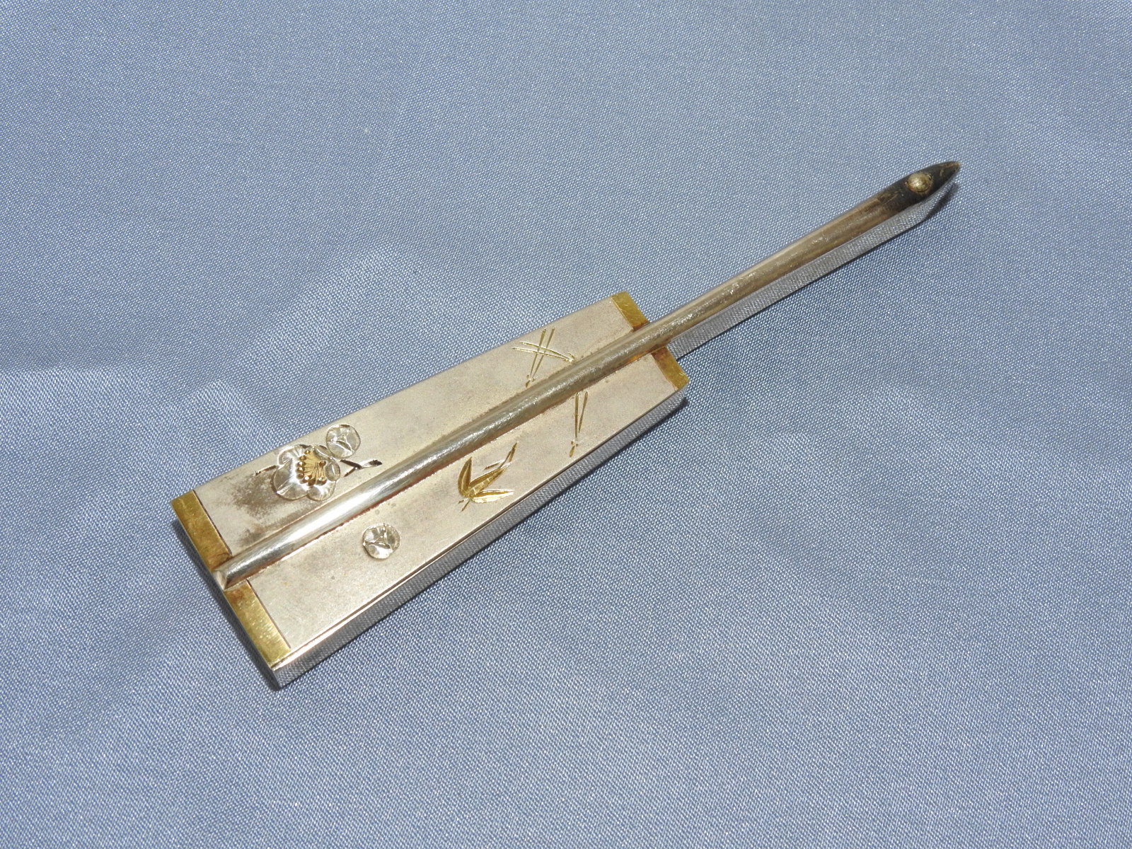 순은(純銀) 부채모양 화문 합