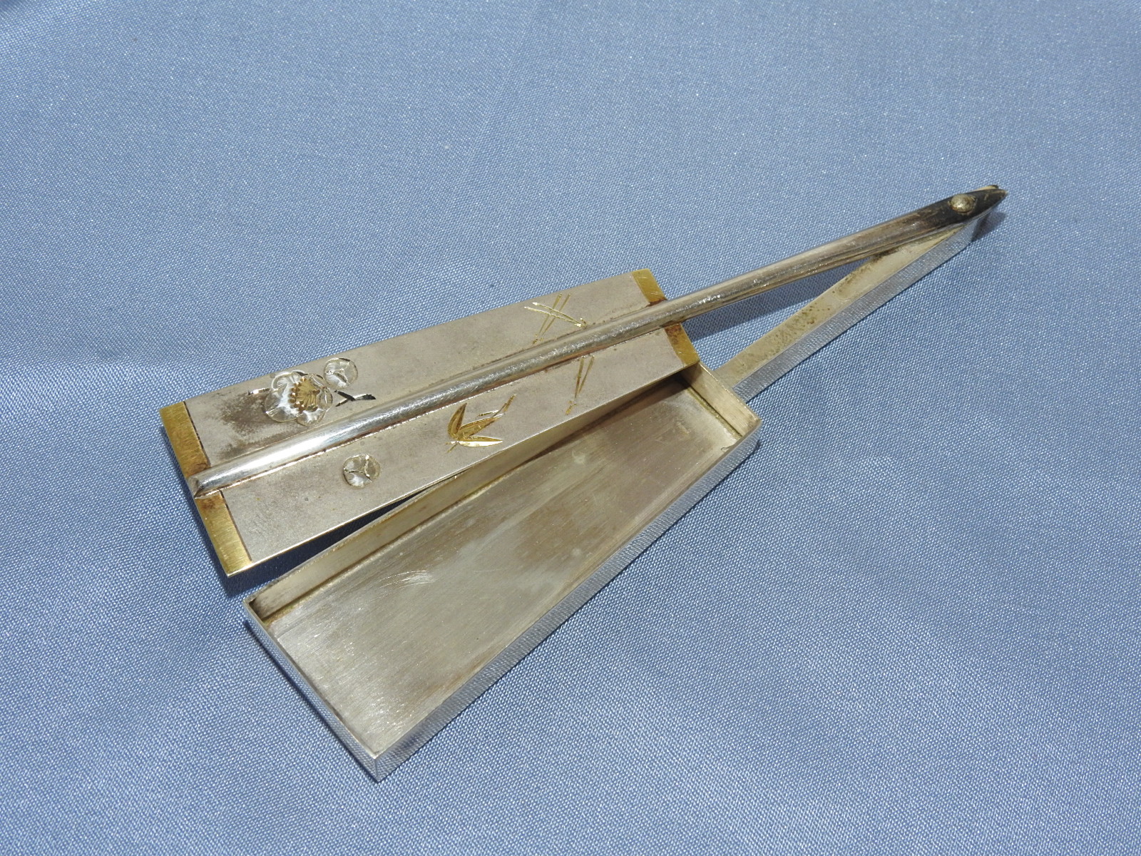 순은(純銀) 부채모양 화문 합