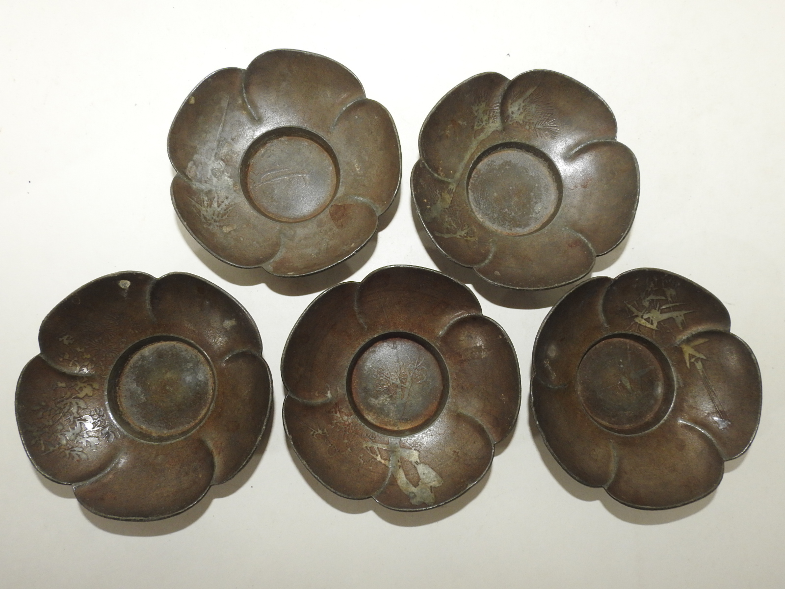 연대좋은 주석으로된 승장(勝章)명 차탁 5점셋트