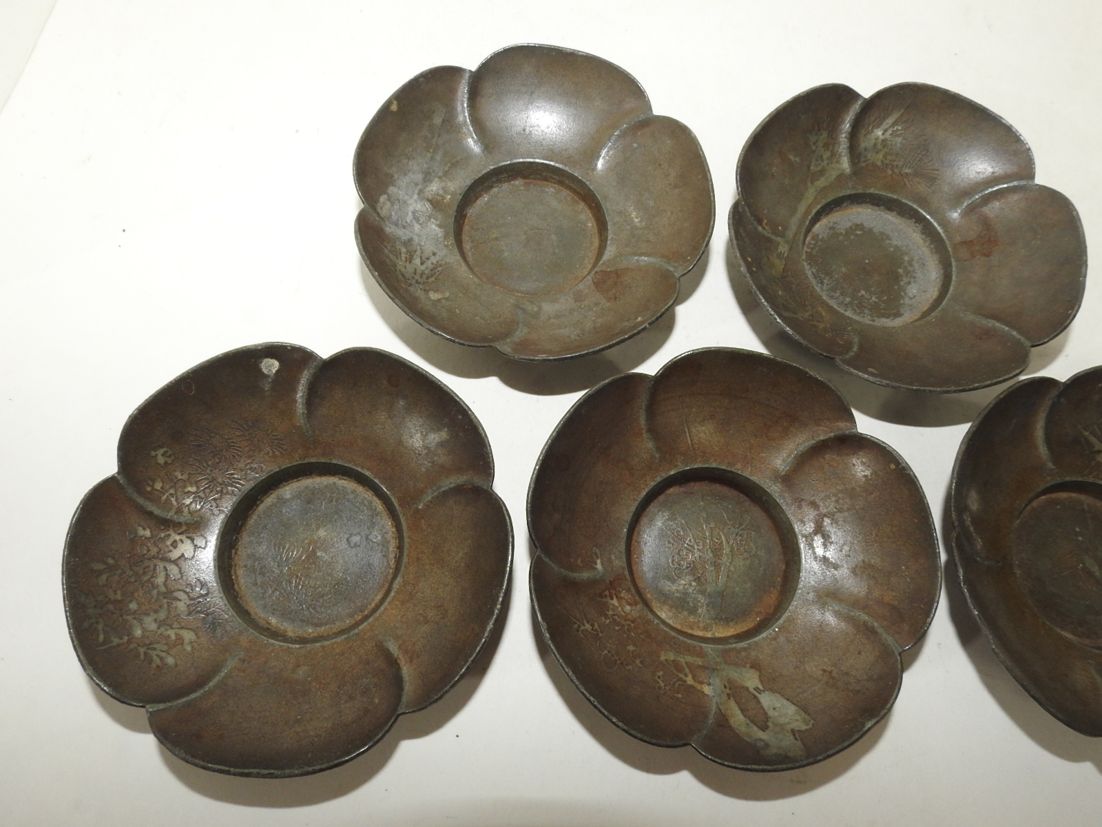 연대좋은 주석으로된 승장(勝章)명 차탁 5점셋트