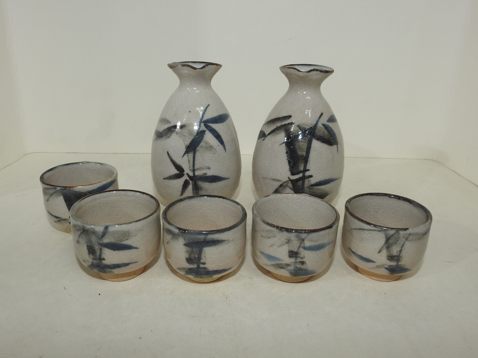 분청자 철화죽문 주병셋트