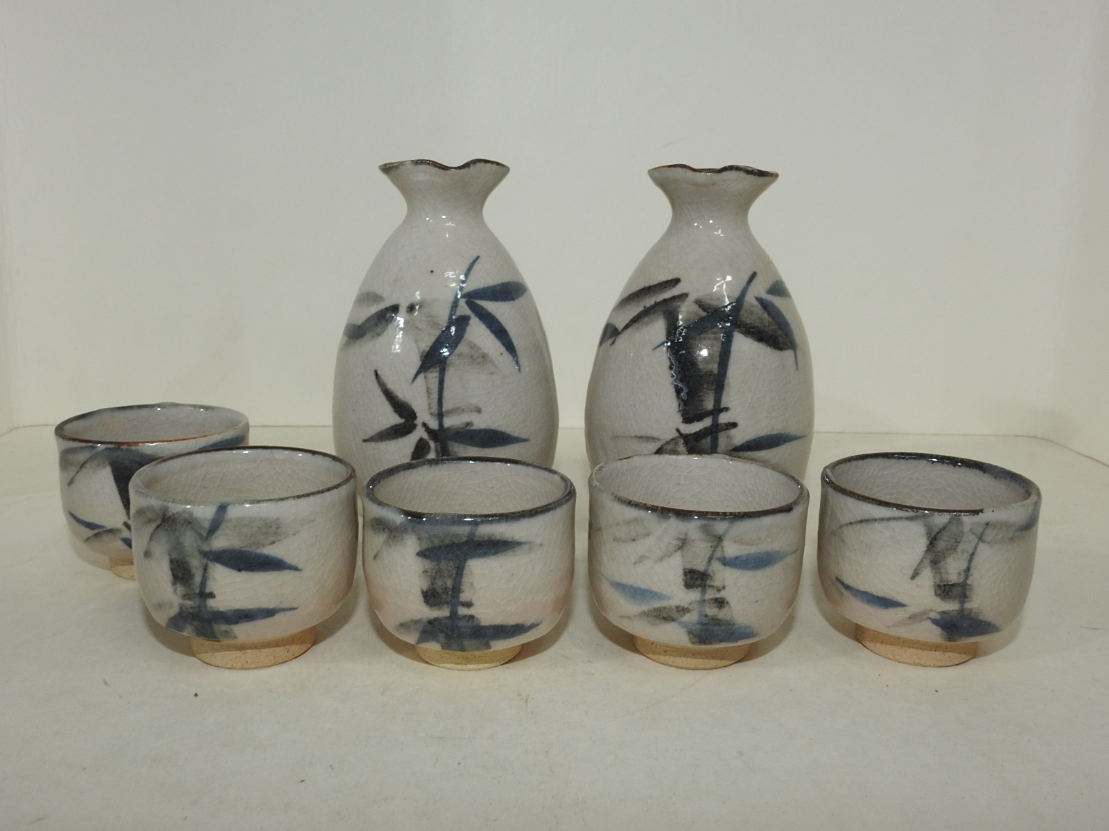 분청자 철화죽문 주병셋트