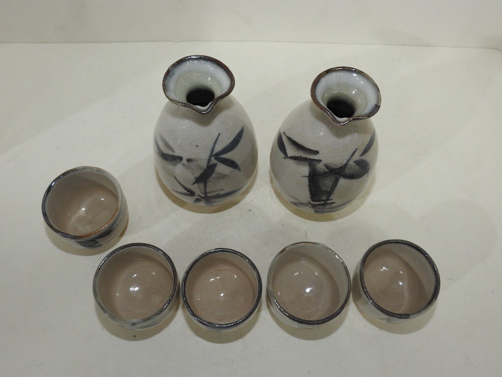 분청자 철화죽문 주병셋트