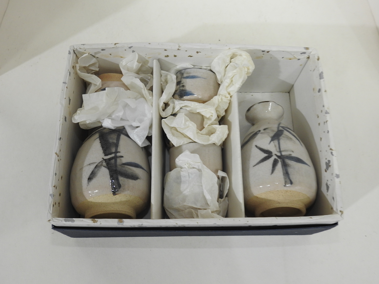 분청자 철화죽문 주병셋트