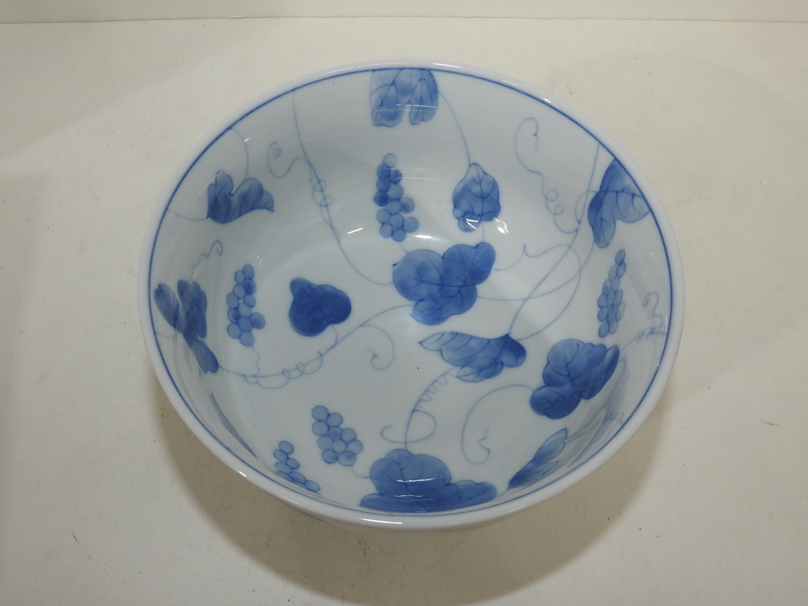 청화백자 포도문 완