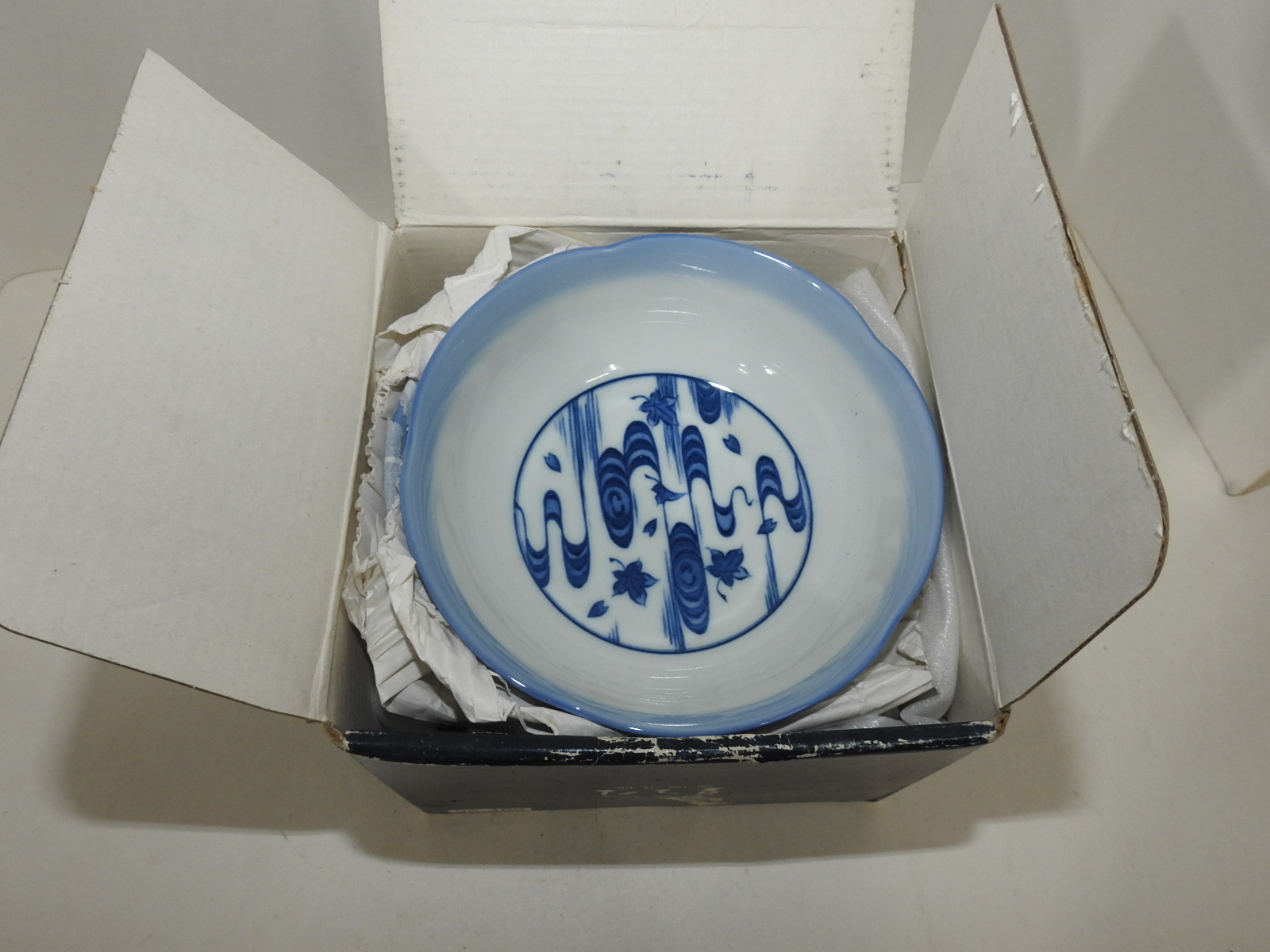 미사용 이마리 청화백자추상화문 화형완 5점셋트