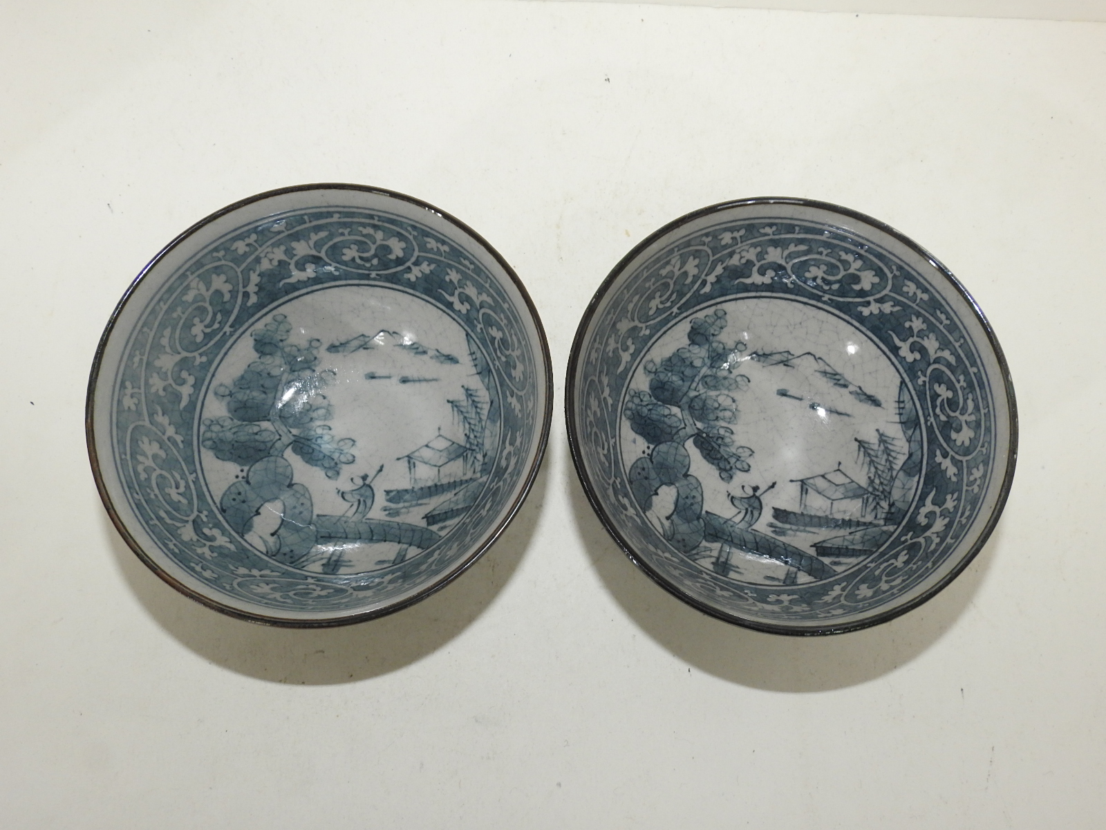 이마리 청자청화화문 완 2점