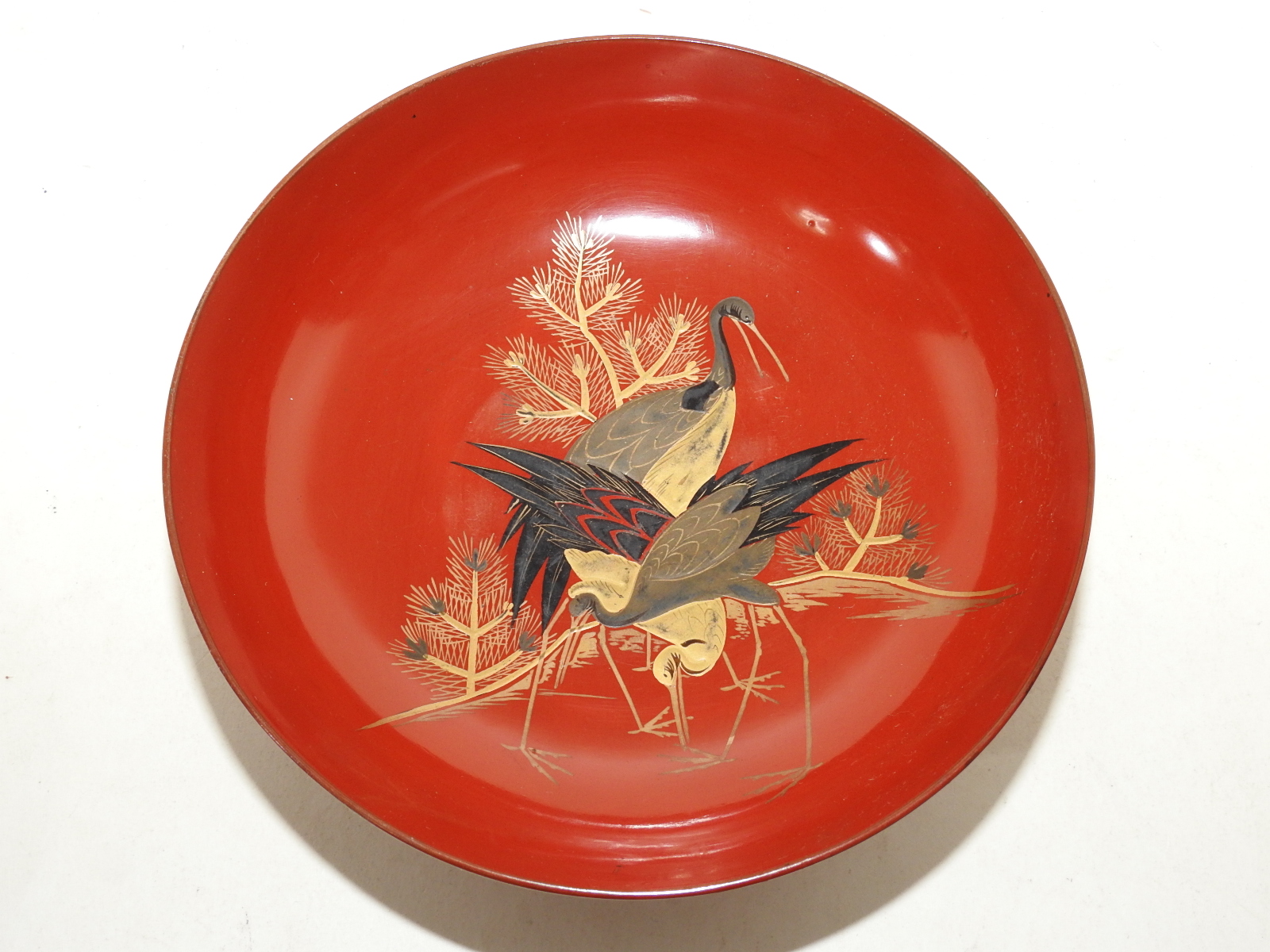 연대가좋은 나무에 금채노송학문그림이 있는 완 4점