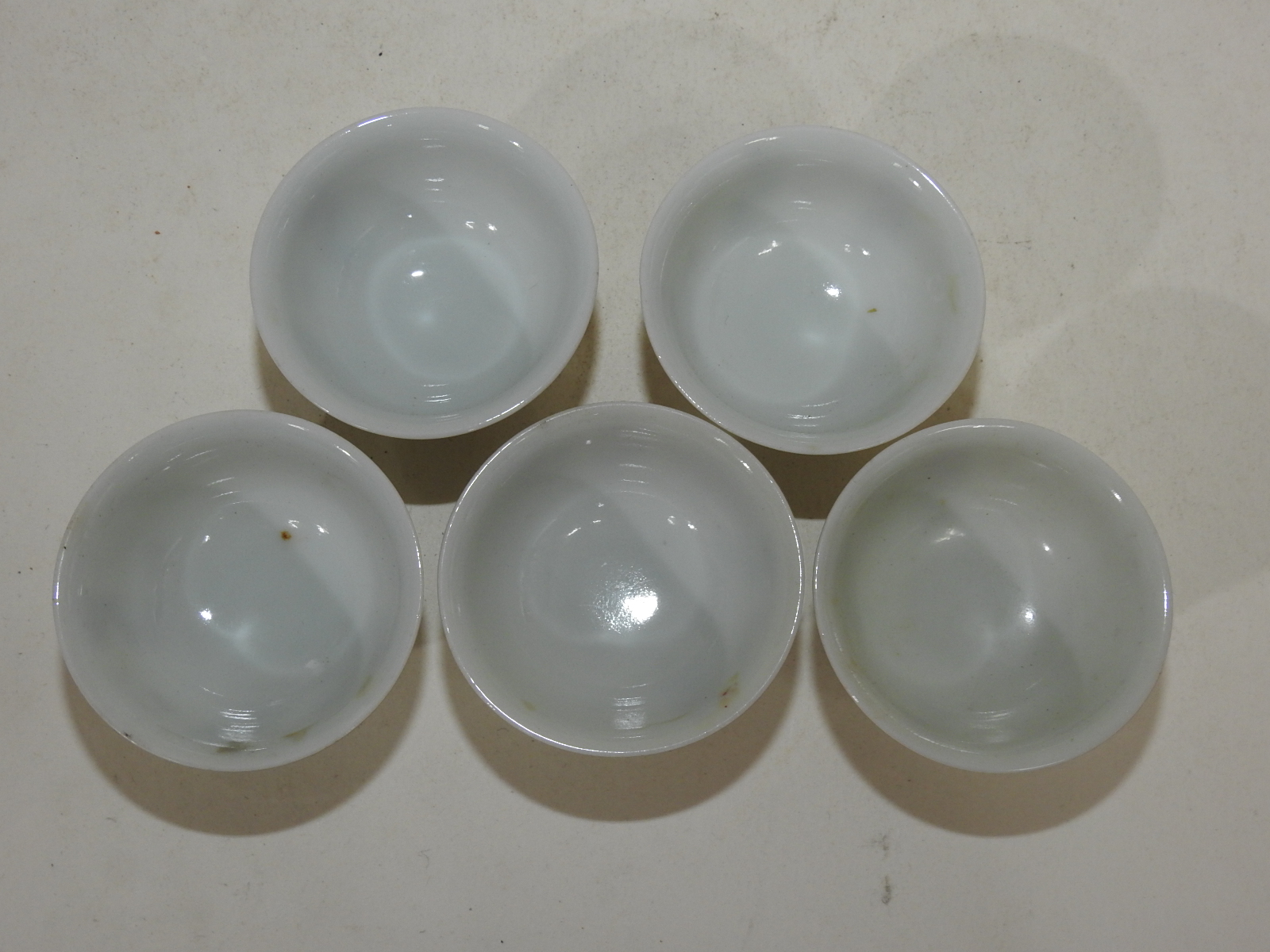 연대가좋은 진사백자문자화문 잔5점