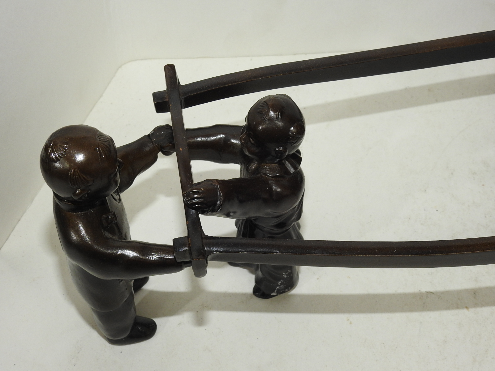 청동으로된 대형크기의 동자마차 호