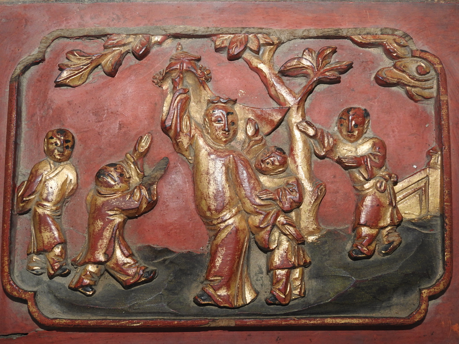 연대가좋은 원목나무에 신선조각판