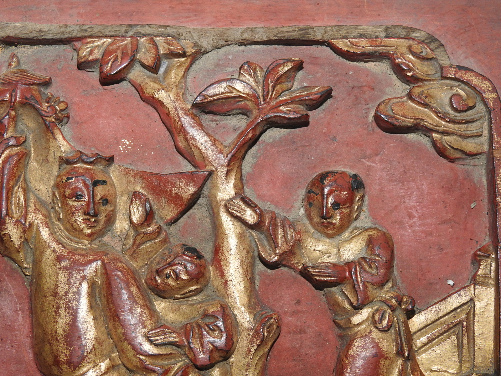 연대가좋은 원목나무에 신선조각판