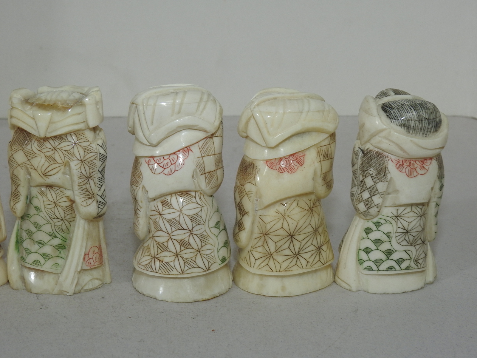 상아 칠복신 조각상 7점