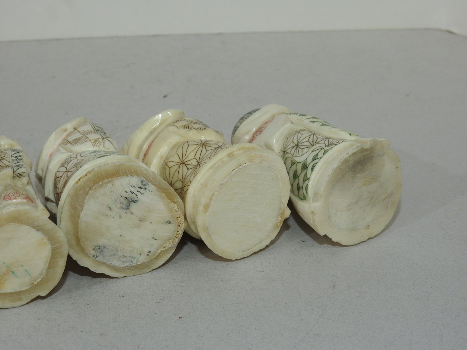 상아 칠복신 조각상 7점