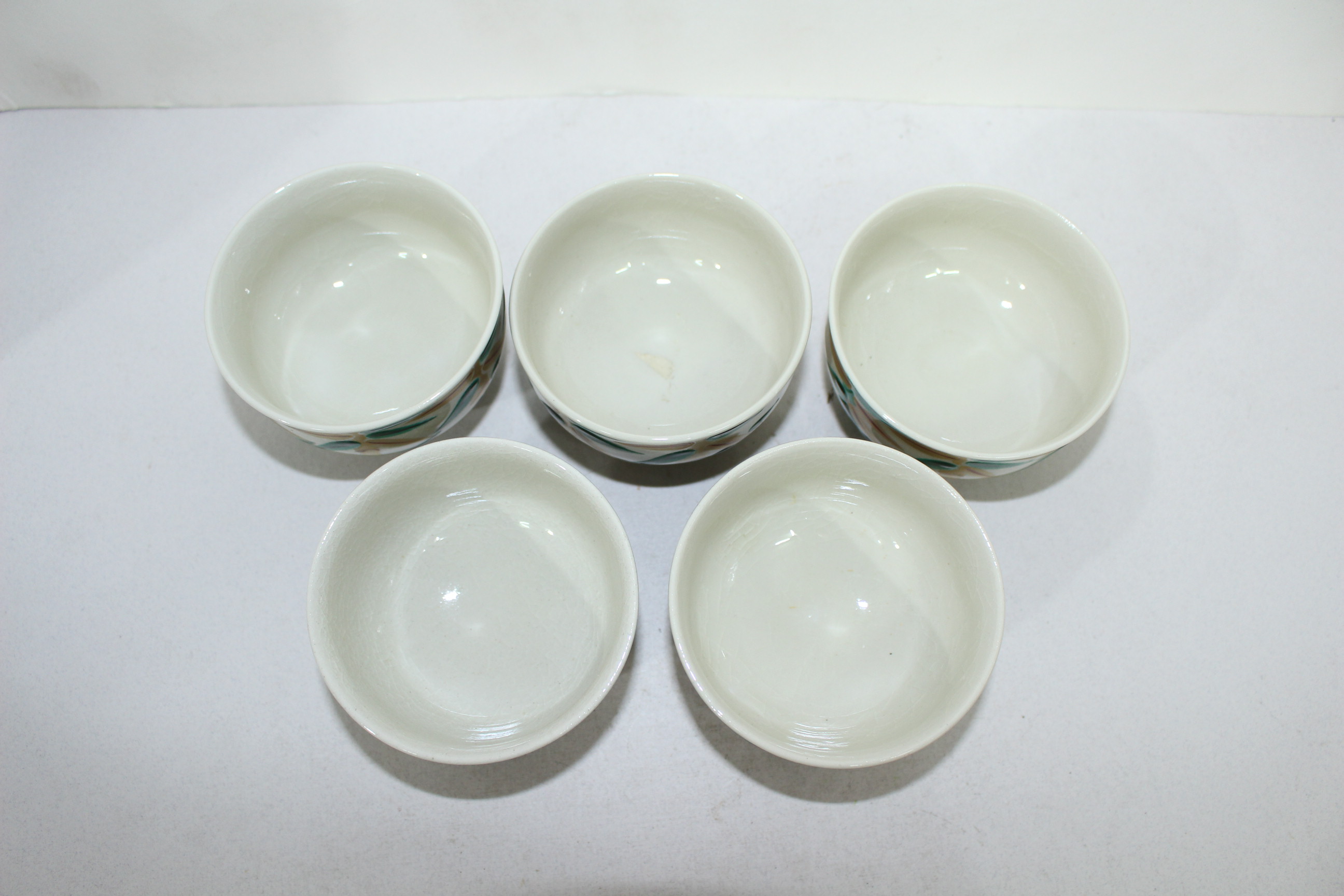 구다니(九谷) 청화백자죽문 잔 5점