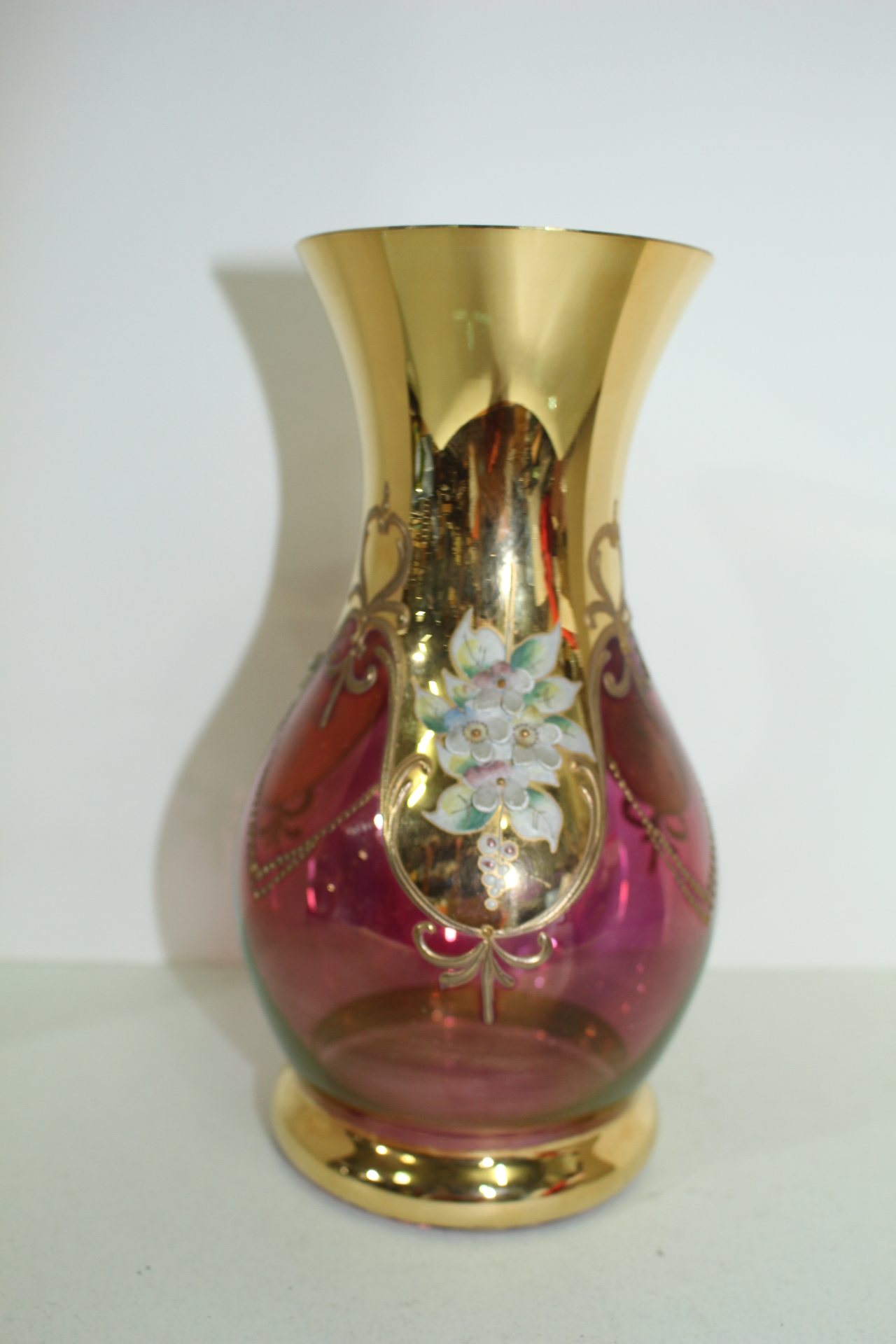 보헤미안 크리스탈 순금채양각화문 호