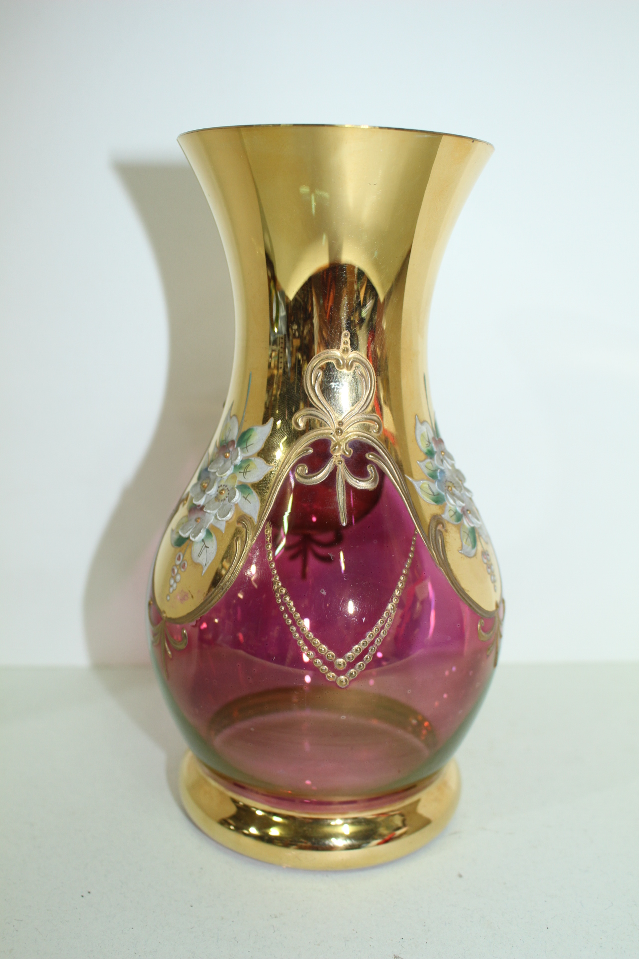 보헤미안 크리스탈 순금채양각화문 호