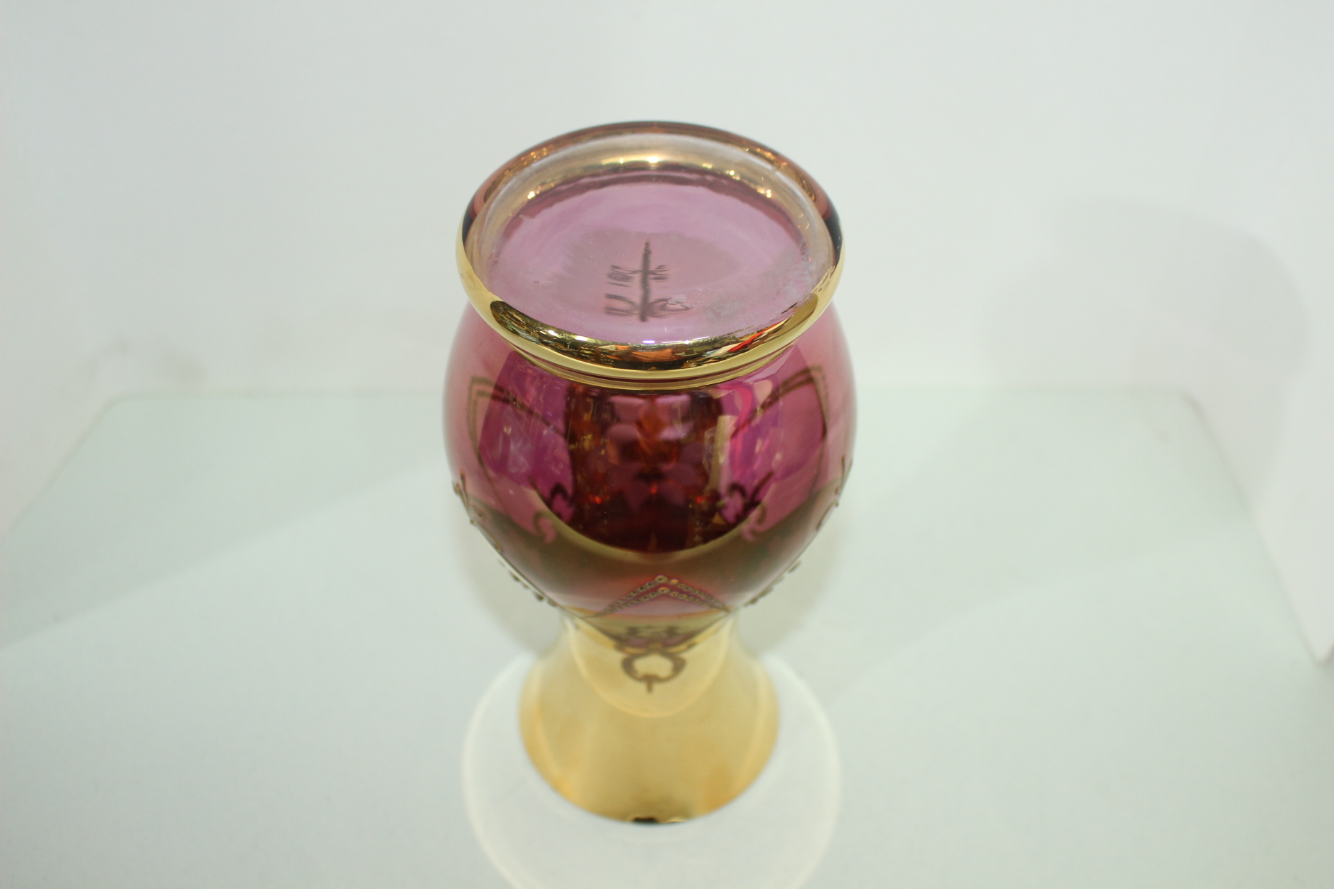 보헤미안 크리스탈 순금채양각화문 호