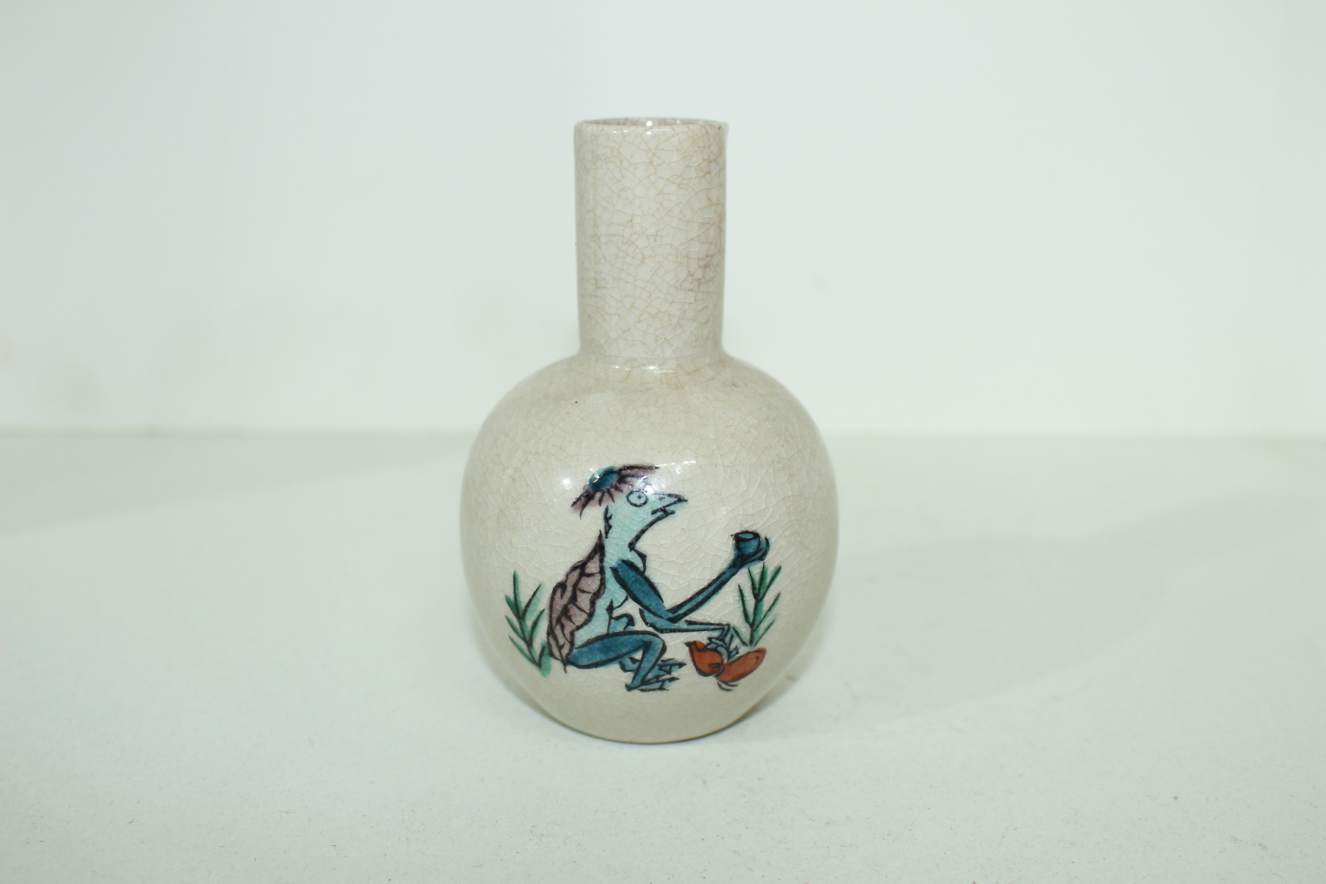 구다니 청화백자 개구리문 주병