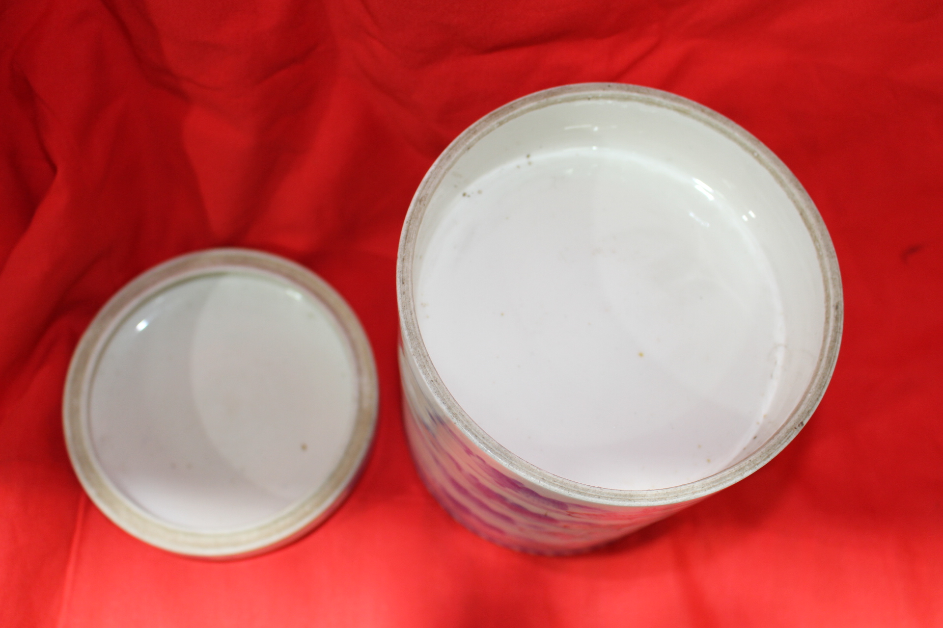 100년이상된 고이마리 청화백자진사어문 사단찬합