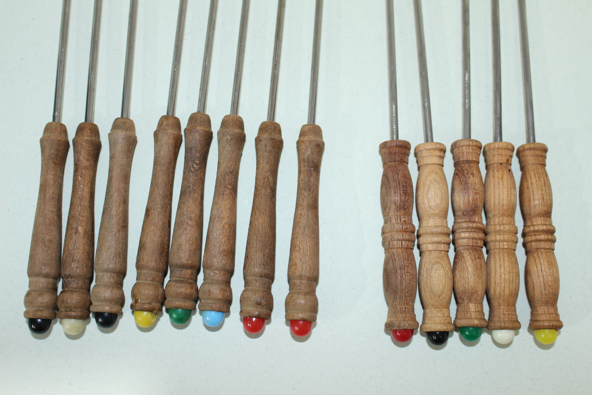 나무손잡이에 무쇠로된 미사용 바베큐포크 14점